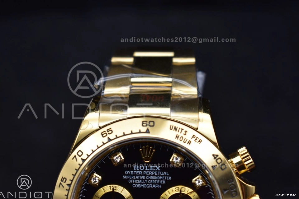 Daytona Diamonds on V Best 1:1 YG Edition 746 116508 QF Bracelet Dial Sporty Black SH4130 0808